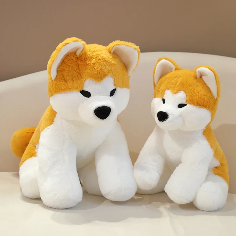 deux doudou chien shiba pour enfant