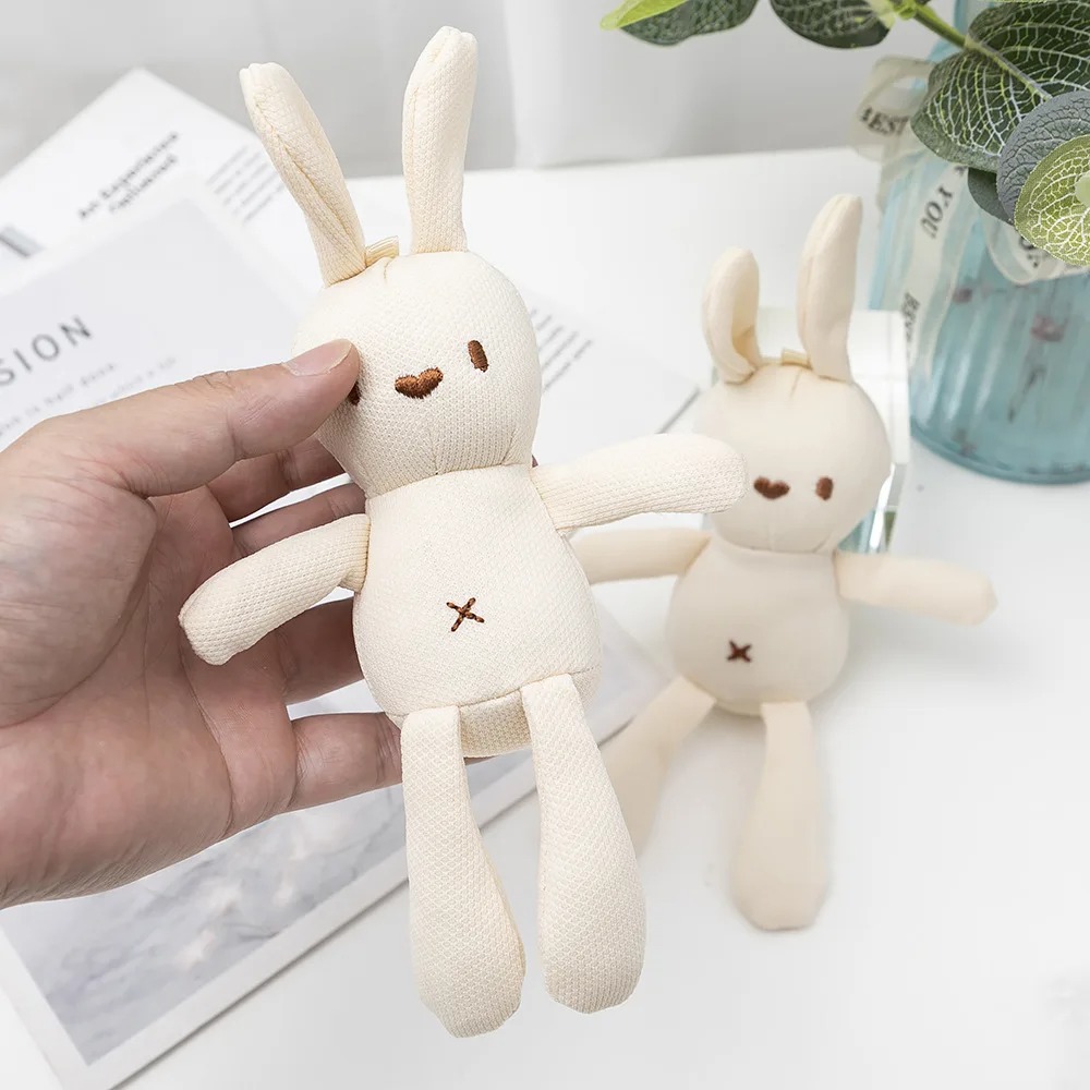 deux doudou lapin blanc de dix centimetre