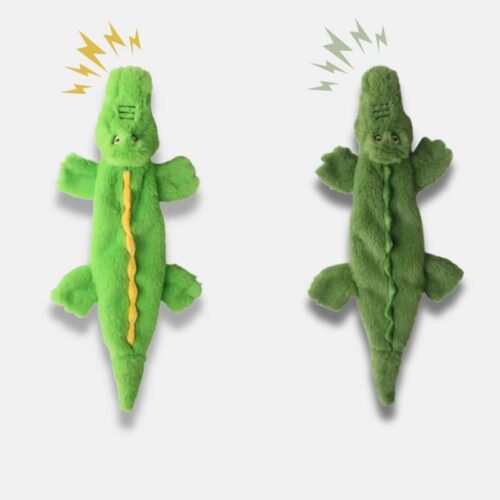 Peluche Crocodile Ultra-Doux vert clair et vert foncé de 45 cm