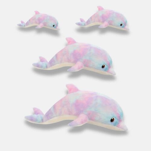 Peluche Dauphin Arc-en-ciel de 4 tailles différentes, peluche dauphin très doux