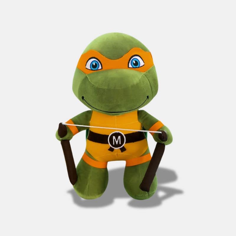 Peluche Mini Tortue Ninja Michelangelo de 25 cm, mini peluche tortue ninja, mini peluche Michelangelo