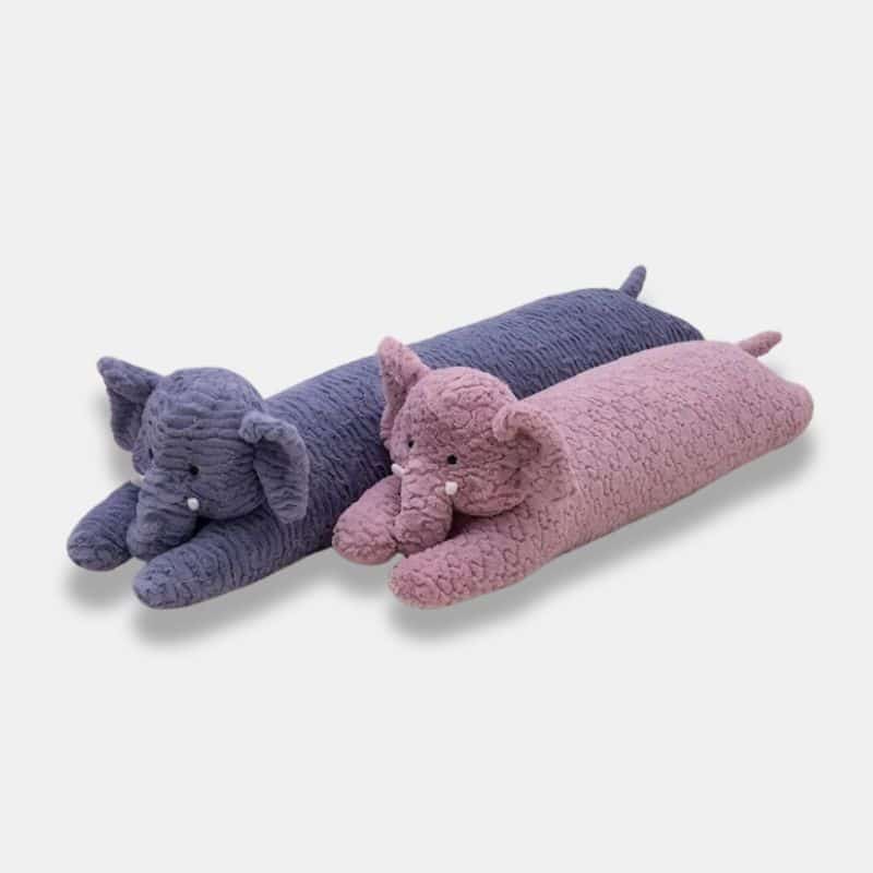 Peluche Éléphant Géant de 85 et 115 cm, grand peluche éléphant de couleur rose et bleu
