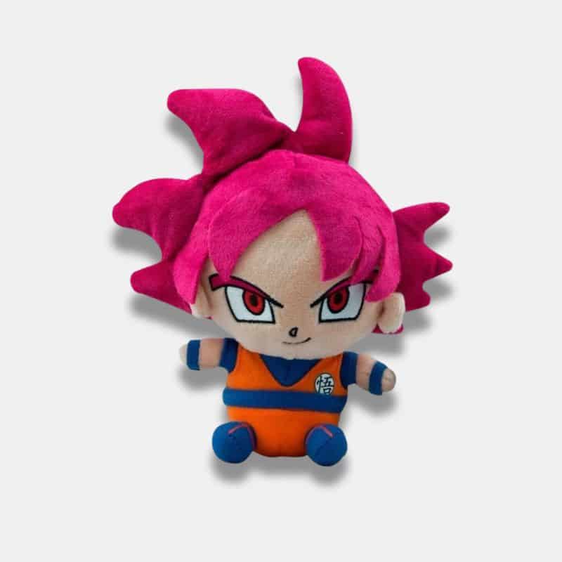 Peluche Dragon Ball Son Goku Super Saiyan God de 20 cm, peluche goku super saiyan