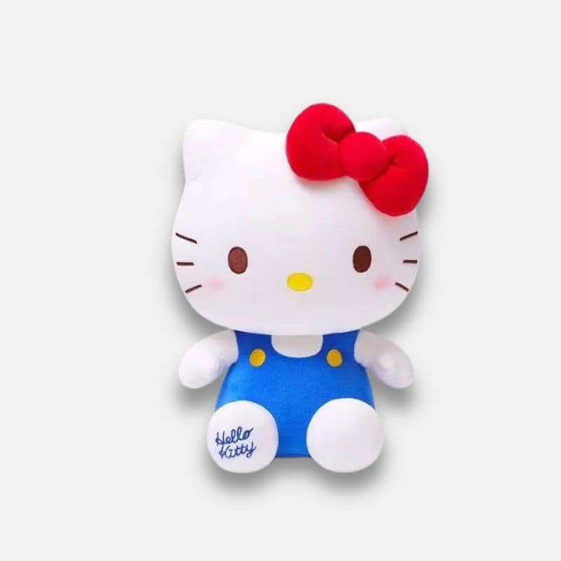 Peluche Hello Kitty Bleu Kawai de 30 cm, peluche hello kitty en tenue bleu