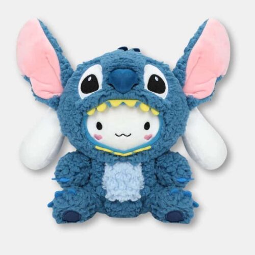Doudou Cinnamoroll en Déguisement de Stitch Bleu, doudou Cinnamoroll déguisé en Stitch