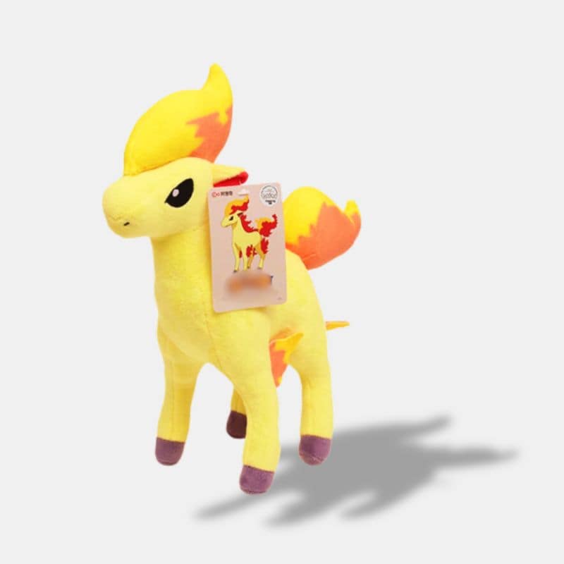 Doudou Pokémon Ponyta de 28 cm, pokémon Ponyta jaune
