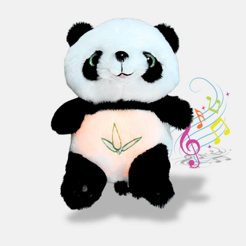 Doudou Panda Respirant de 26 cm, doudou noir et blanc panda, doudou musical panda