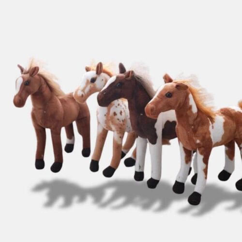 Peluche Cheval Ultra-Doux de 30 cm, peluche cheval de 4 couleurs différentes