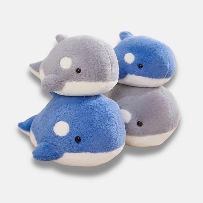 Peluche Baleine Kawaii de 30 et 40 cm, de couleur bleu et gris, peluche baleine gris, peluche baleine bleu