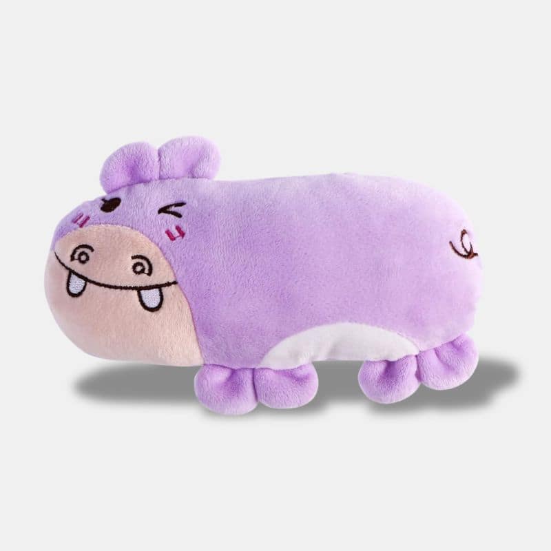 Peluche Hippopotame Kawaii Violet de 19 cm, mini peluche hibou violet amusant