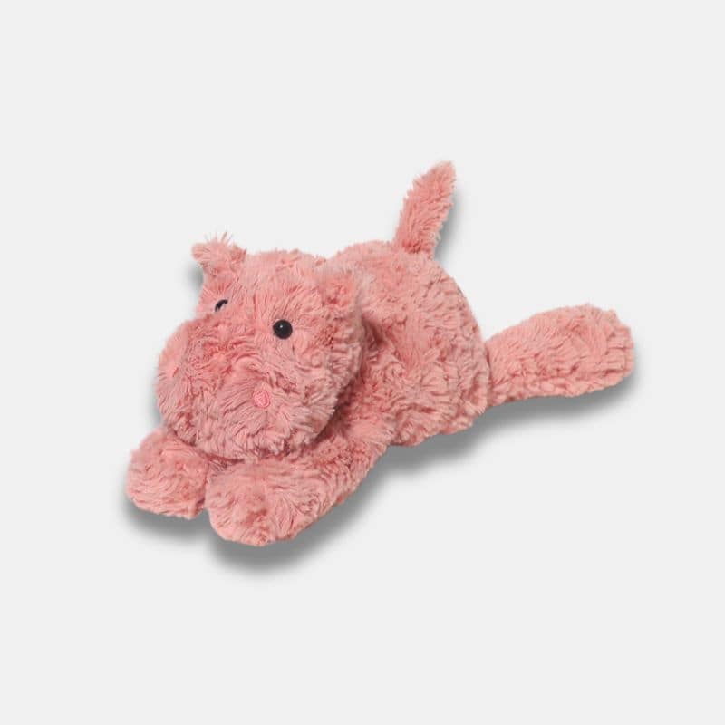 Peluche Hippopotame Allongé rose de 30 cm, peluche hippopotame rose