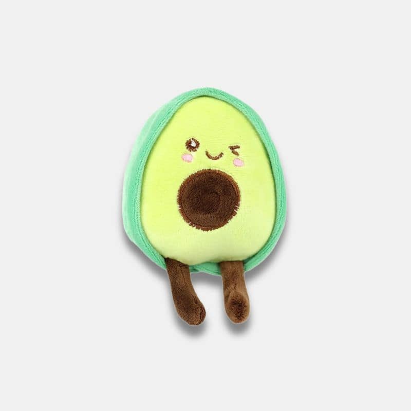 Peluche Avocat Souriant de 13,5 cm, mini peluche demi avocat