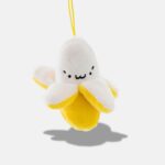 Peluche Banane Porte-Clés de 8 cm, mini peluche banane épluchée