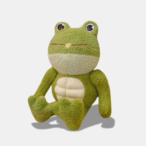 Peluche Grenouille Musclée de 22 cm, mini peluche grenouille musclée