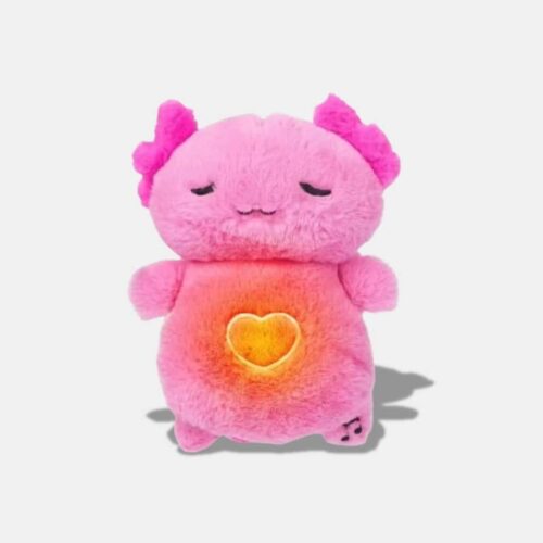 Peluche Qui Respire Axolotl rose de 30 cm, peluche musicale rose
