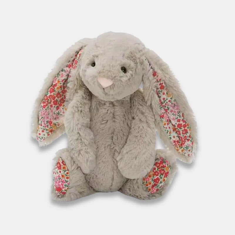 Peluche Lapin avec de Jolis Motifs de 28 couleur kaki, mini peluche lapin de 18 cm