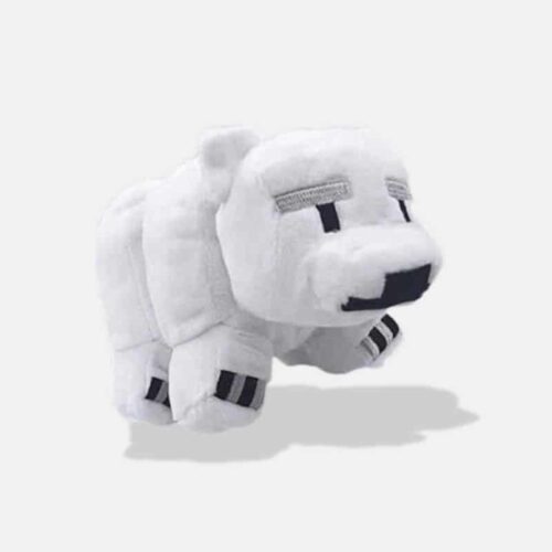 Peluche Minecraft Ours Polaire de 25 cm, peluche ours polaire blanc
