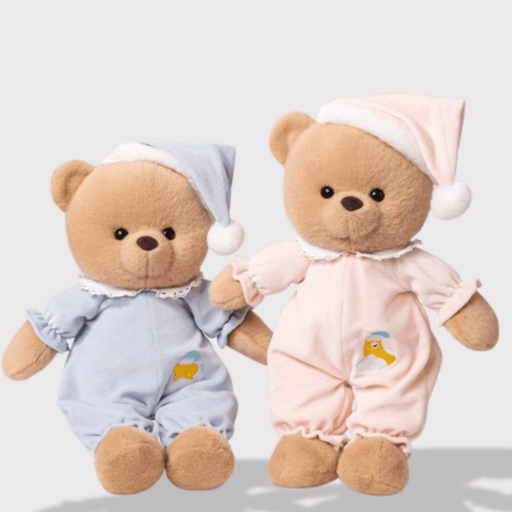 Peluche Ours Déguisé En Pyjama de 40 cm, peluche ours en pyjama