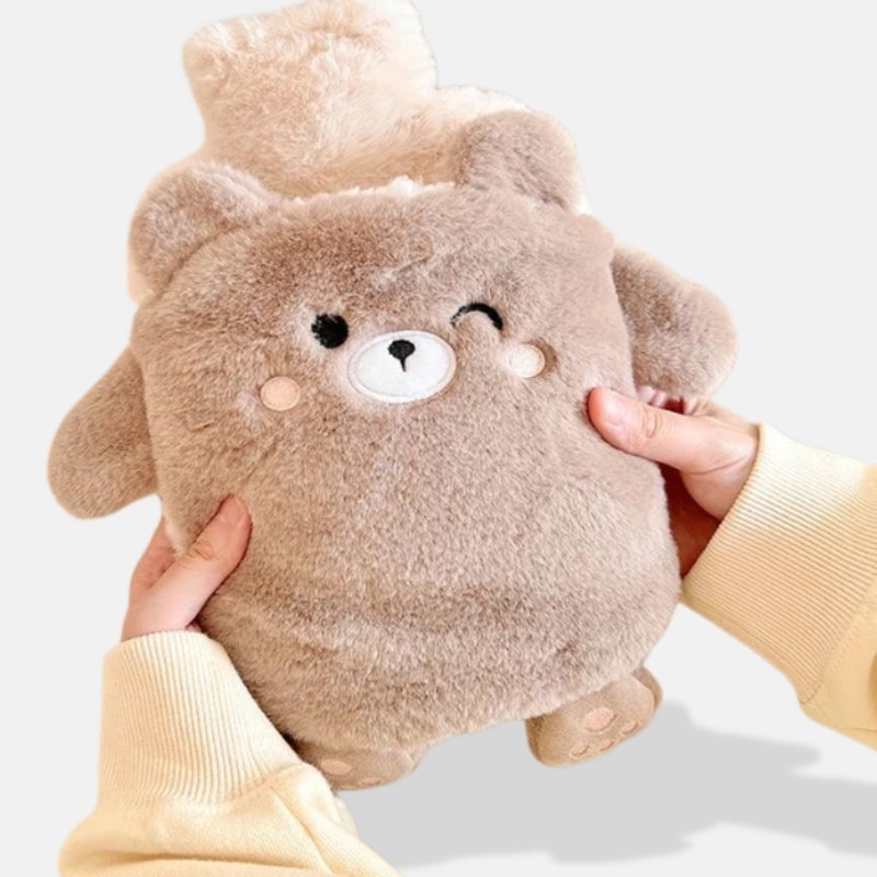 Peluche Bouillotte Ours Kawaii de 21 cm, mini peluche bouillotte ours