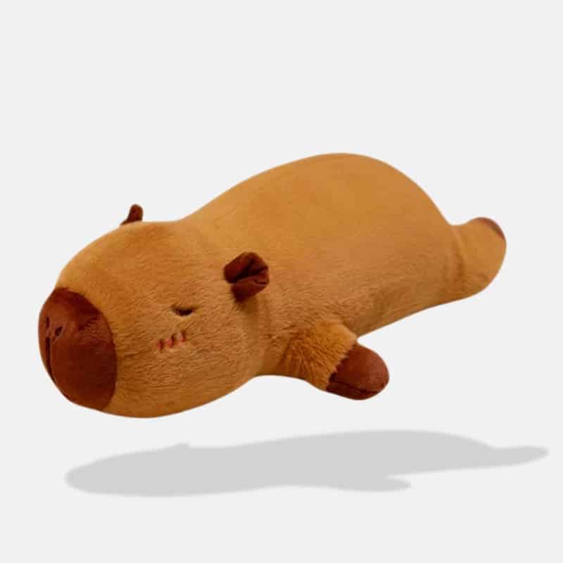 Peluche Géante Capybara dormant, peluche capybara allongée