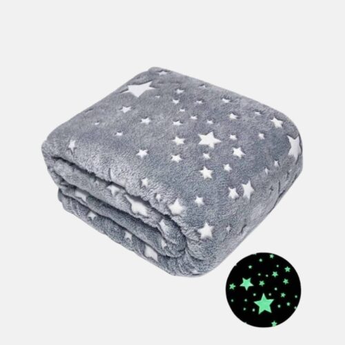 Plaid Lumineux avec Étoiles de couleur grise