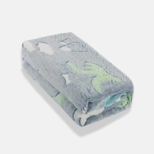 Plaid Lumineux avec Dinosaures gris, couverture lumineuse avec motif dinosaure