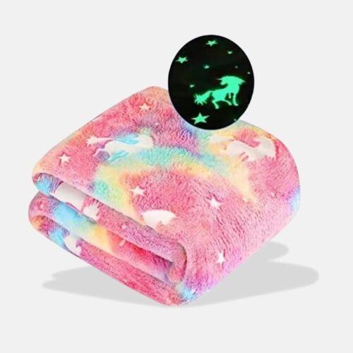 Plaid Lumineux avec Licornes rose, couverture lumineuse avec motif licorne