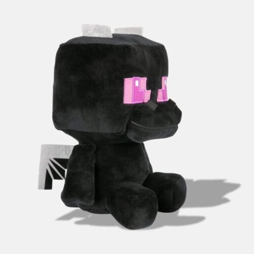 Peluche Minecraft Enderman Kawaii de 28 cm, mini peluche enderman noir avec yeux rose du minecraft