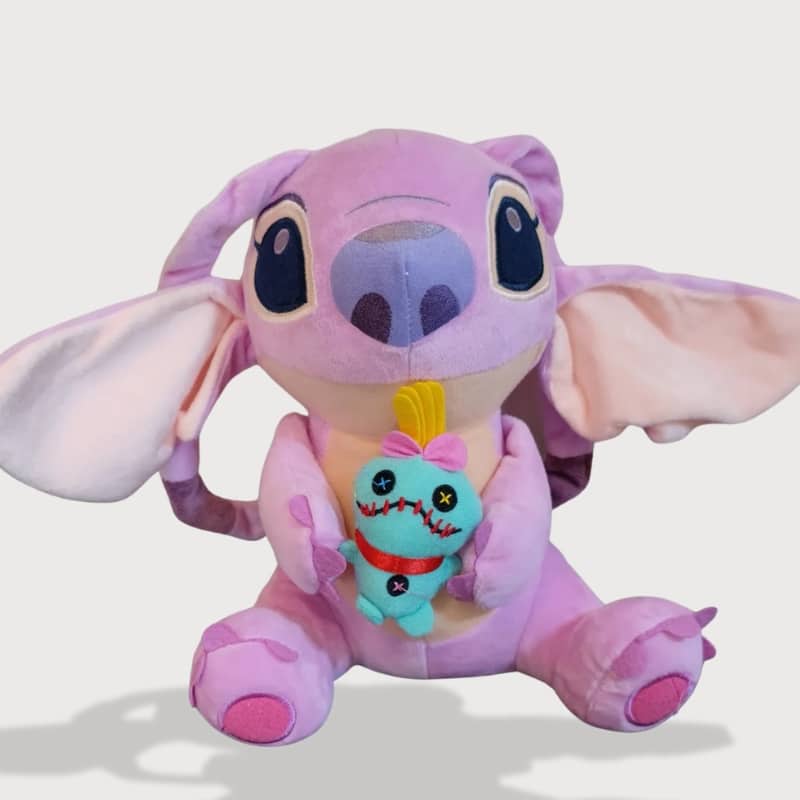 Peluche Angel avec Scrump de 25 cm, mini peluche angel violet de 25 cm