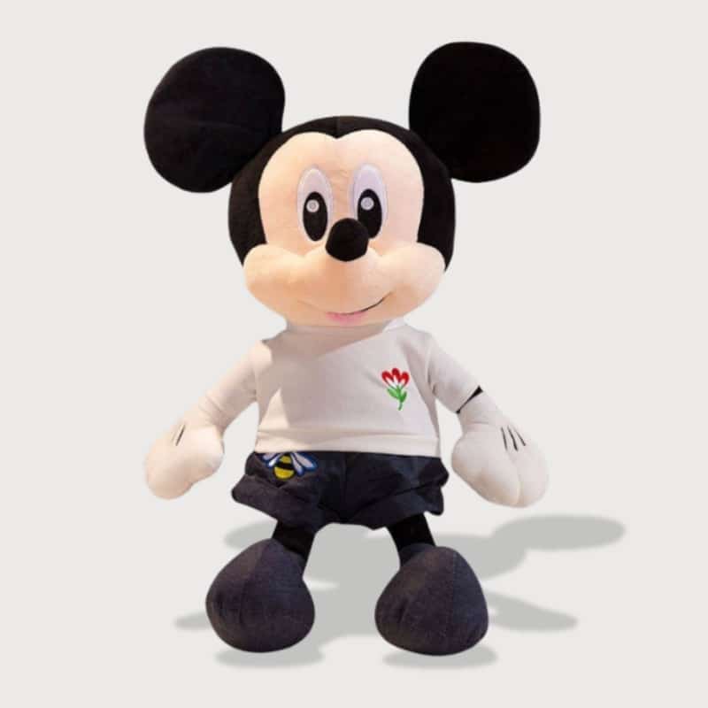 Peluche Disney Mickey Ultra-Doux avec tee shirt blanc