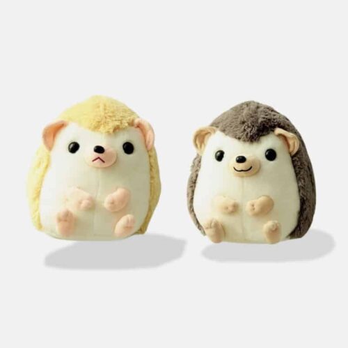 Peluche Hérisson Kawaii jaune et gris, mini peluche hérisson très doux