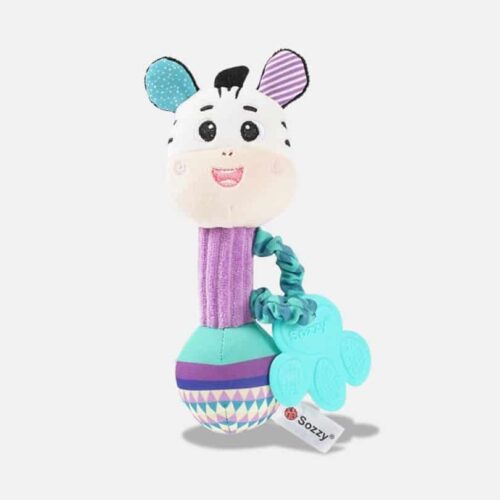 Peluche Musicale Hochet Zèbre, 19 cm, peluche zèbre violet, peluche musicale