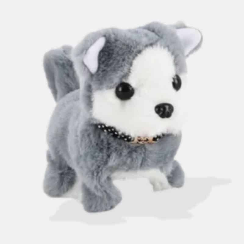 Peluche Musicale Chien Gris, 15 cm, Peluche Chien Gris, Peluche Musicale