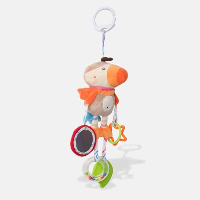 Peluche Musicale Clochette Perroquet, 45 cm, Peluche Perroquet beige, Peluche Musicale