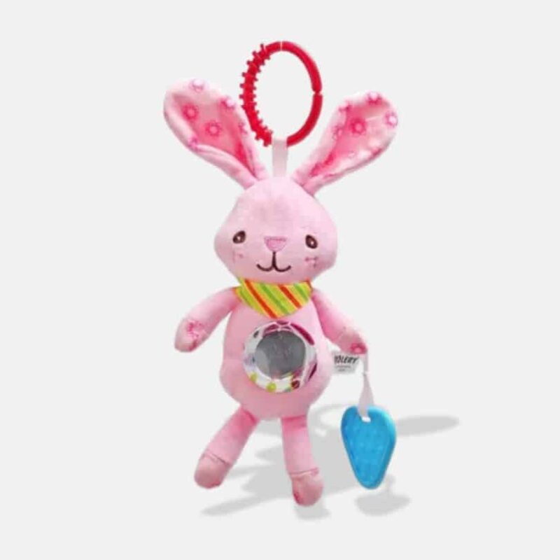 Peluche Musicale Clochette Lapin Rose, 27 cm, Peluche Lapin Toute Mignonne, Peluche Musicale