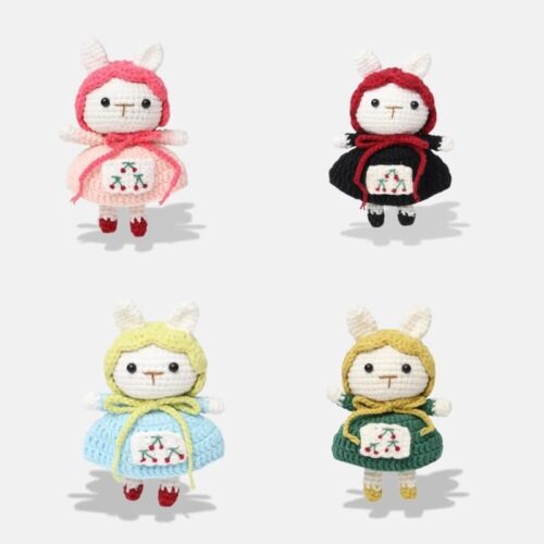 Peluche Tricot Lapin Kawaii de 11 cm, mini peluche lapin en tricot