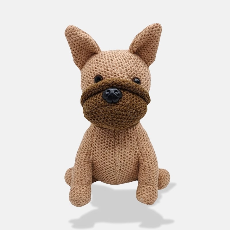 Peluche Tricot Chien de 24 cm, mini peluche chien en tricot