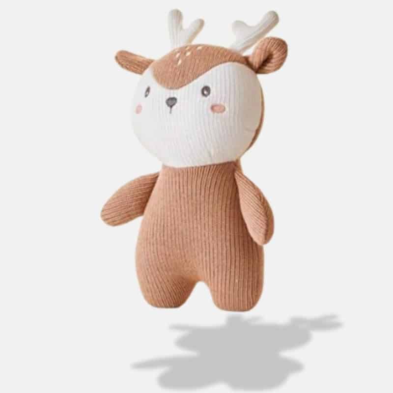 Peluche Tricot Cerf de 25 cm, mini peluche cerf en tricot