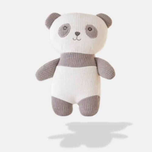 Peluche Tricot Panda de 25 cm, mini peluche panda en tricot
