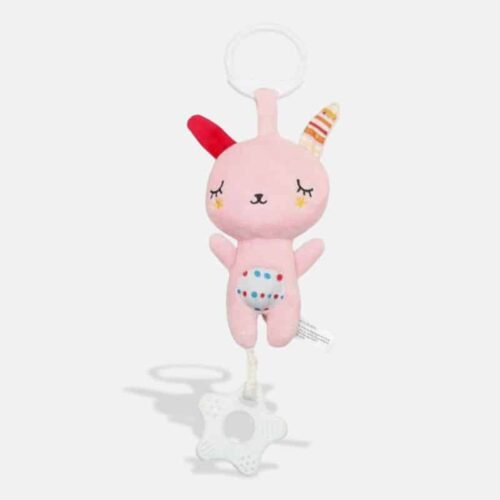 Peluche Musicale de Lit Lapin, 33 cm, Peluche Lapin Rose, Peluche Musicale