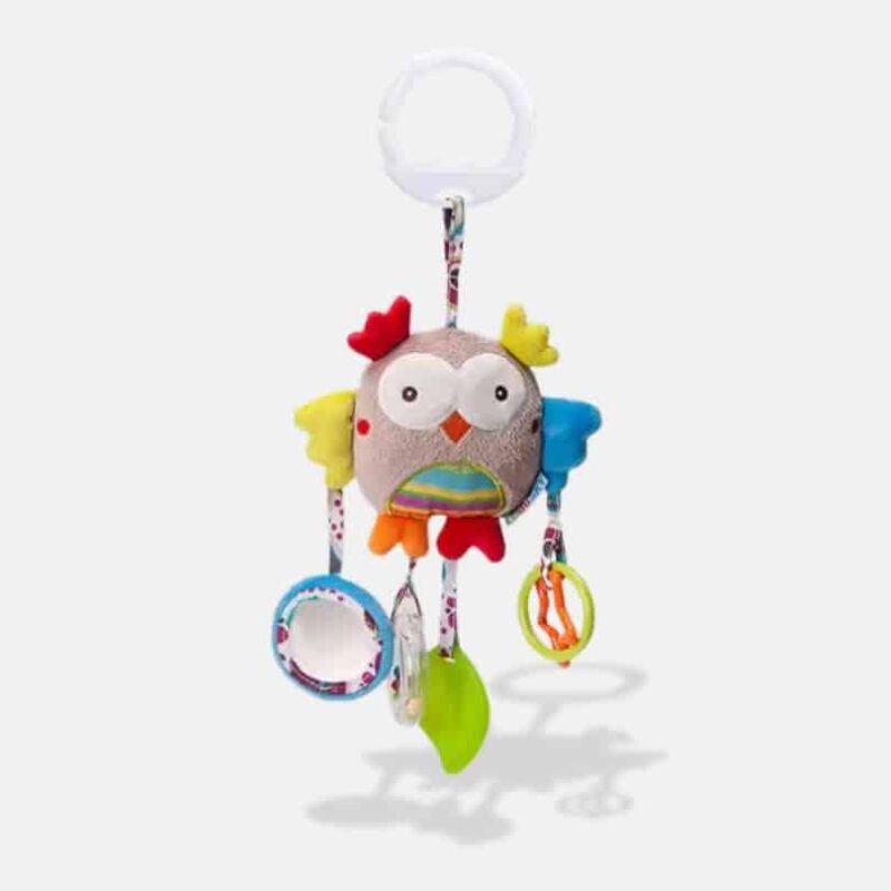 Peluche Musicale Clochette Mini Hibou, 34,5 cm, Peluche Hibou Gris, Peluche Musicale