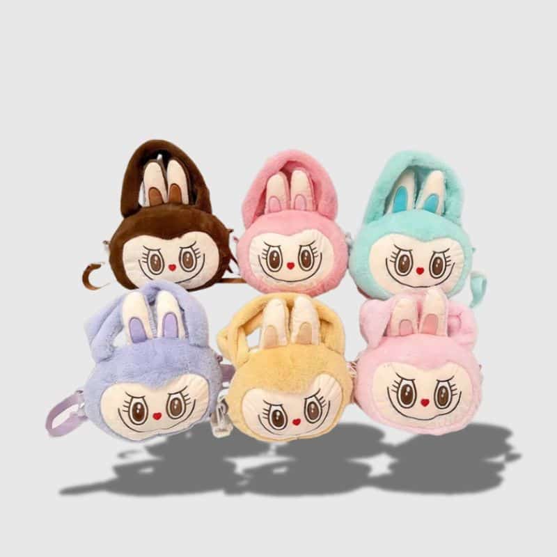 Sac Labubu Bandoulière en Peluche, sac à main labubu différente couleur