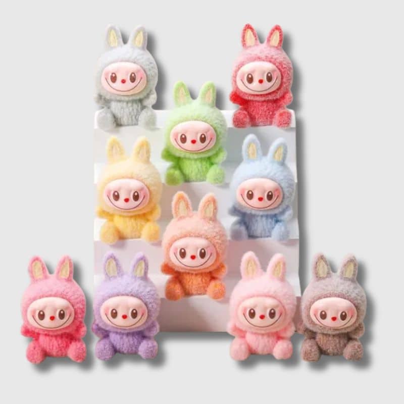 10 pièces mini Labubu Tendance, 1à couleurs différentes mini peluche labubu