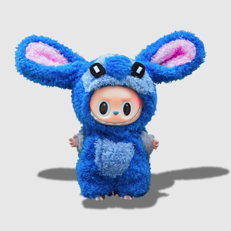Déguisement Labubu Stitch 17 cm, déguisement stitch disney couleur bleu
