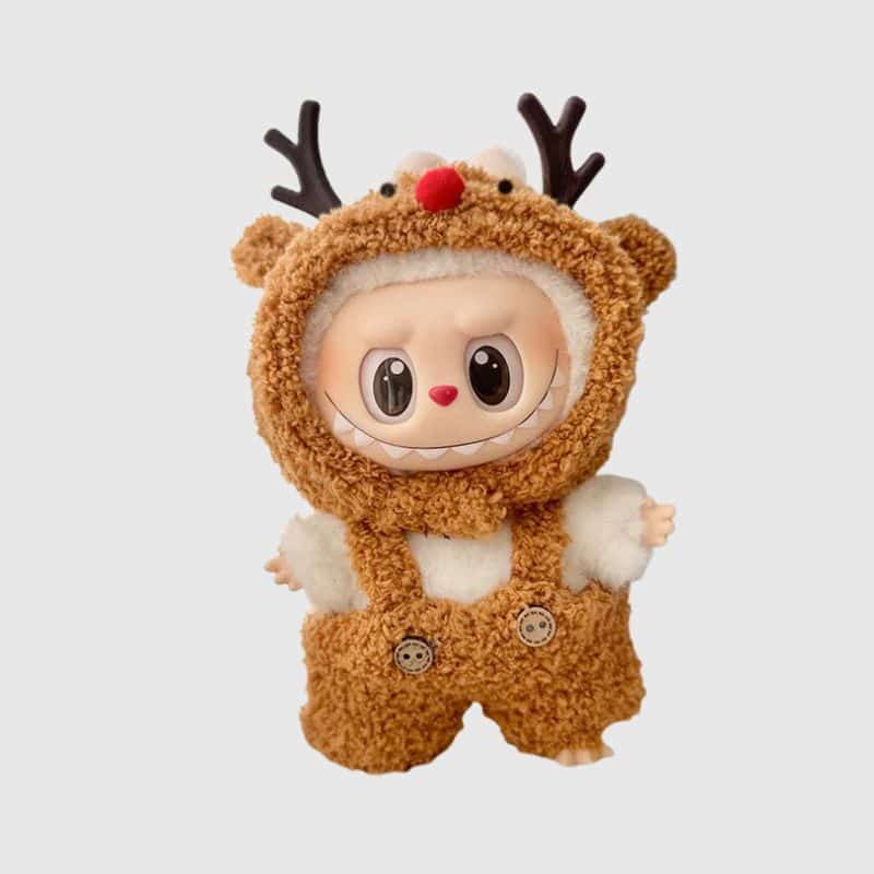 Déguisement Renne de Noël pour Peluche Labubu, déguisement cerf marron