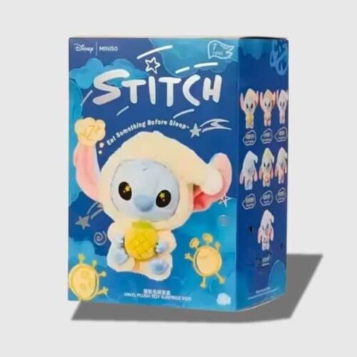 Peluche Surprise Stitch Style Labubu, Boite peluche stitch bleu déguisé en labubu, boite bleu stitch