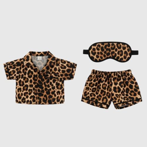 Ensemble Pyjama Léopard Cosy pour Labubu, Ensemble Pyjama pour Labubu Marron