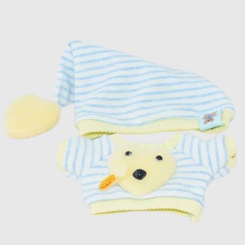 Ensemble Pyjama Rayé avec Bonnet pour Labubu, Ensemble Pyjama pour Labubu Rayé Bleu