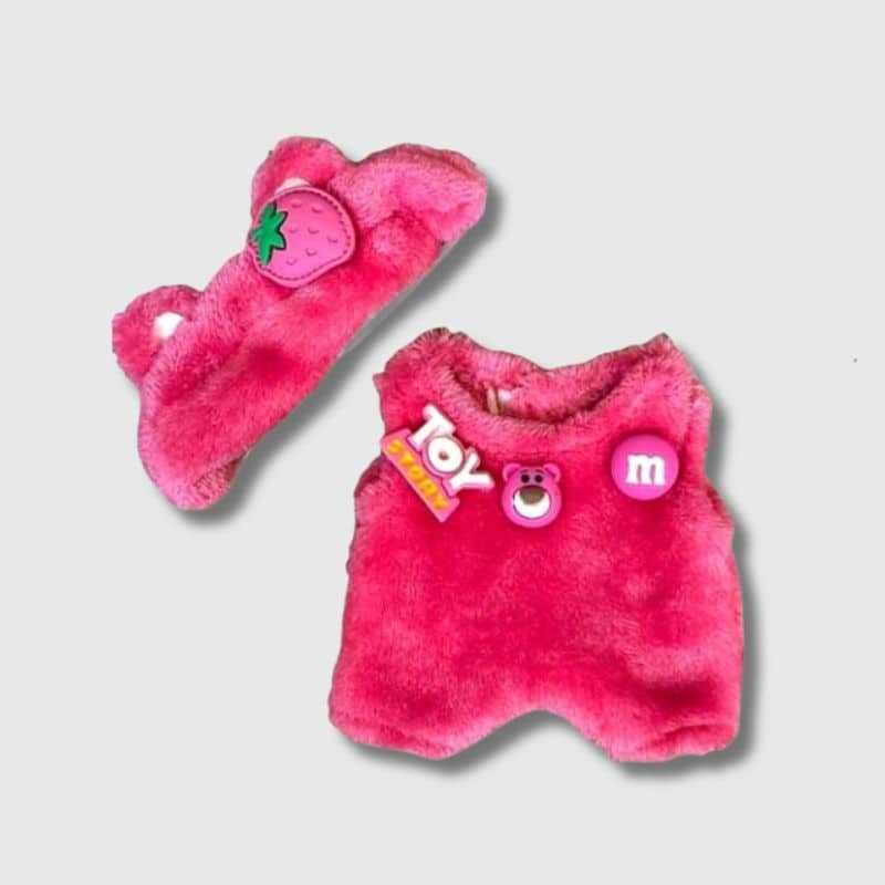 Déguisement en Peluche Lotso Doux pour Labubu, Déguisement pour Labubu Rose