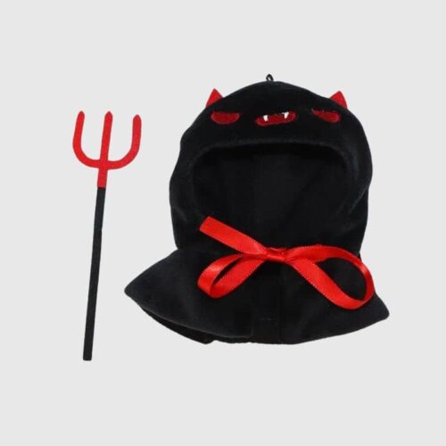 Déguisement Halloween Style Diable avec Trident pour Labubu, Déguisement Halloween pour Labubu